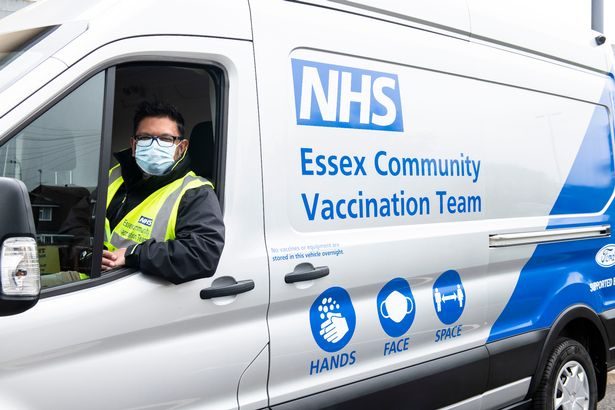 GP sitting in seat of Essex Vax Van